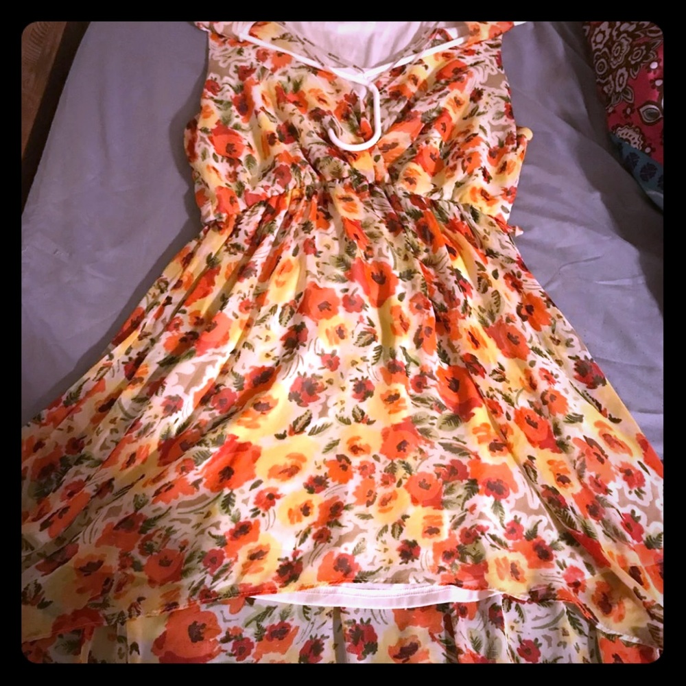 Floral hi-low maxi dress